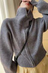 Slouchy High Neck Loose Solid Sweater