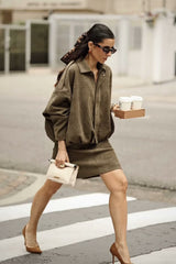 Sueded Texture Bomber Jacket