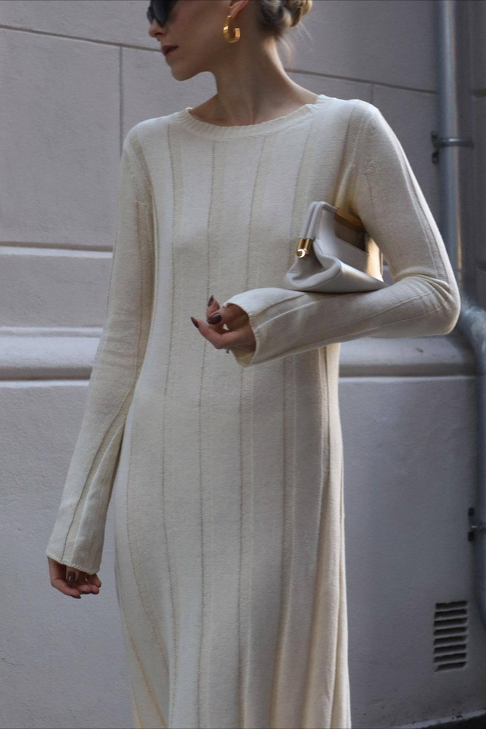 Solid A Line Maxi Sweater Dress