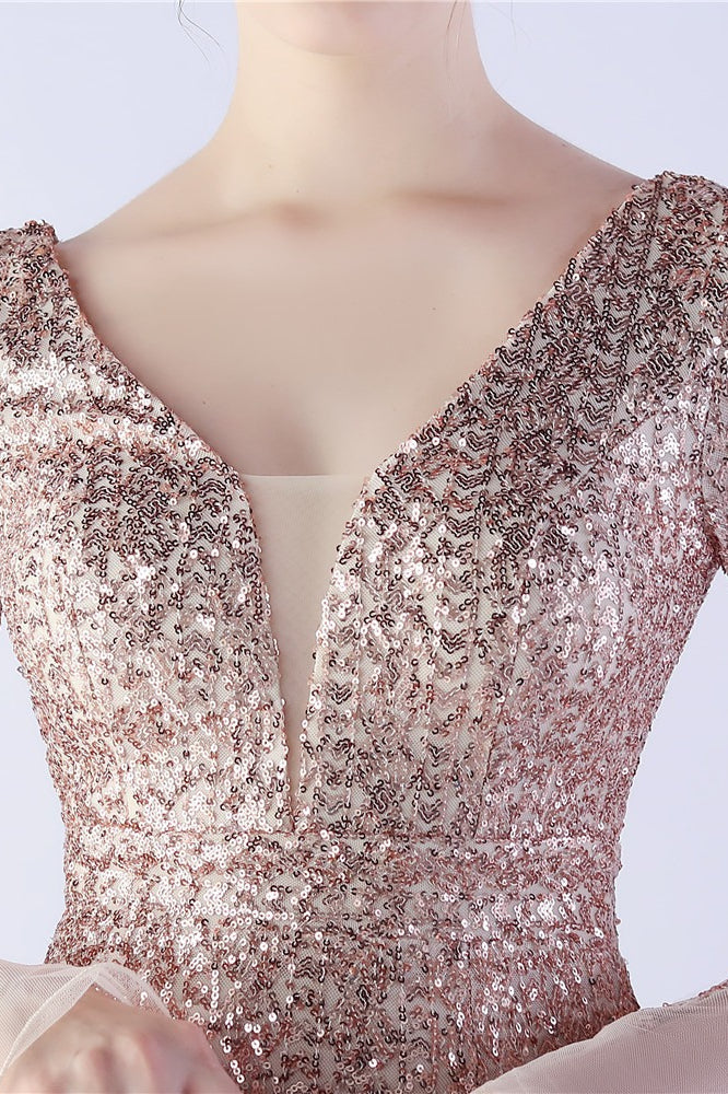 Sequin Ruffled Mesh Party Dress