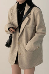 Wool Blend Oversized Longline Blazer