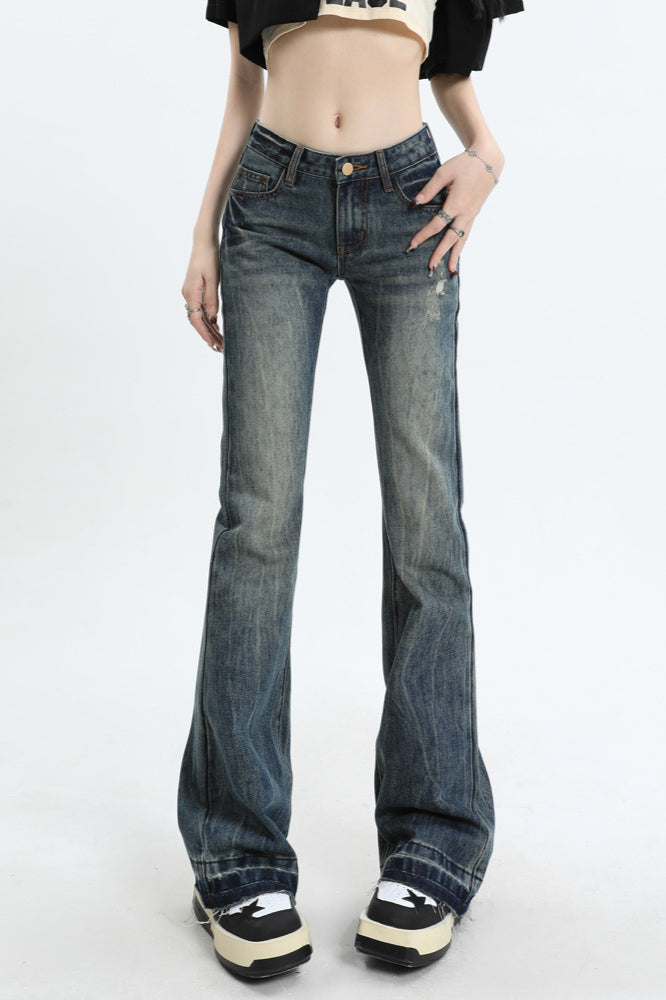 Slim Fit Low Waist Micro Flare Jeans