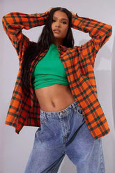 Plaid Long Sleeve Blouse