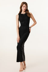 Slim Fitted Knit Tank Sweater Dress