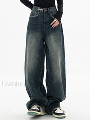 Dark Wash Vintage Baggy Boyfriend Jeans Boyfriend Jeans