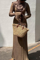 Slim Fit Crew Neck Sweater Dress