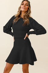 Slim Fitted Knit Long Sleeve Sweater Dress