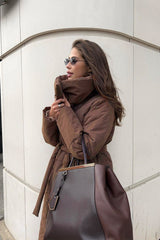 Long Stand Collar Puffer Jacket