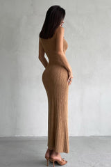 Sleeveless Turtleneck Knit Sweater Dress