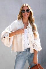 Brushed Waffle Long Sleeve Coat White / S coats