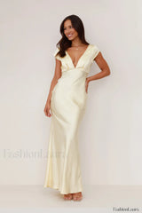 Deep V Neck Bodycon Backless Midi Work Dress