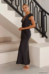 Deep V Neck Bodycon Backless Midi Work Dress