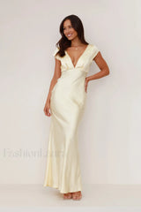 Deep V Neck Bodycon Backless Midi Work Dress