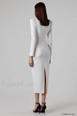 Delilah Bandage Stylish Midi Dress Party Dresses L