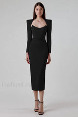 Delilah Bandage Stylish Midi Dress XS / Black Party Dresses L