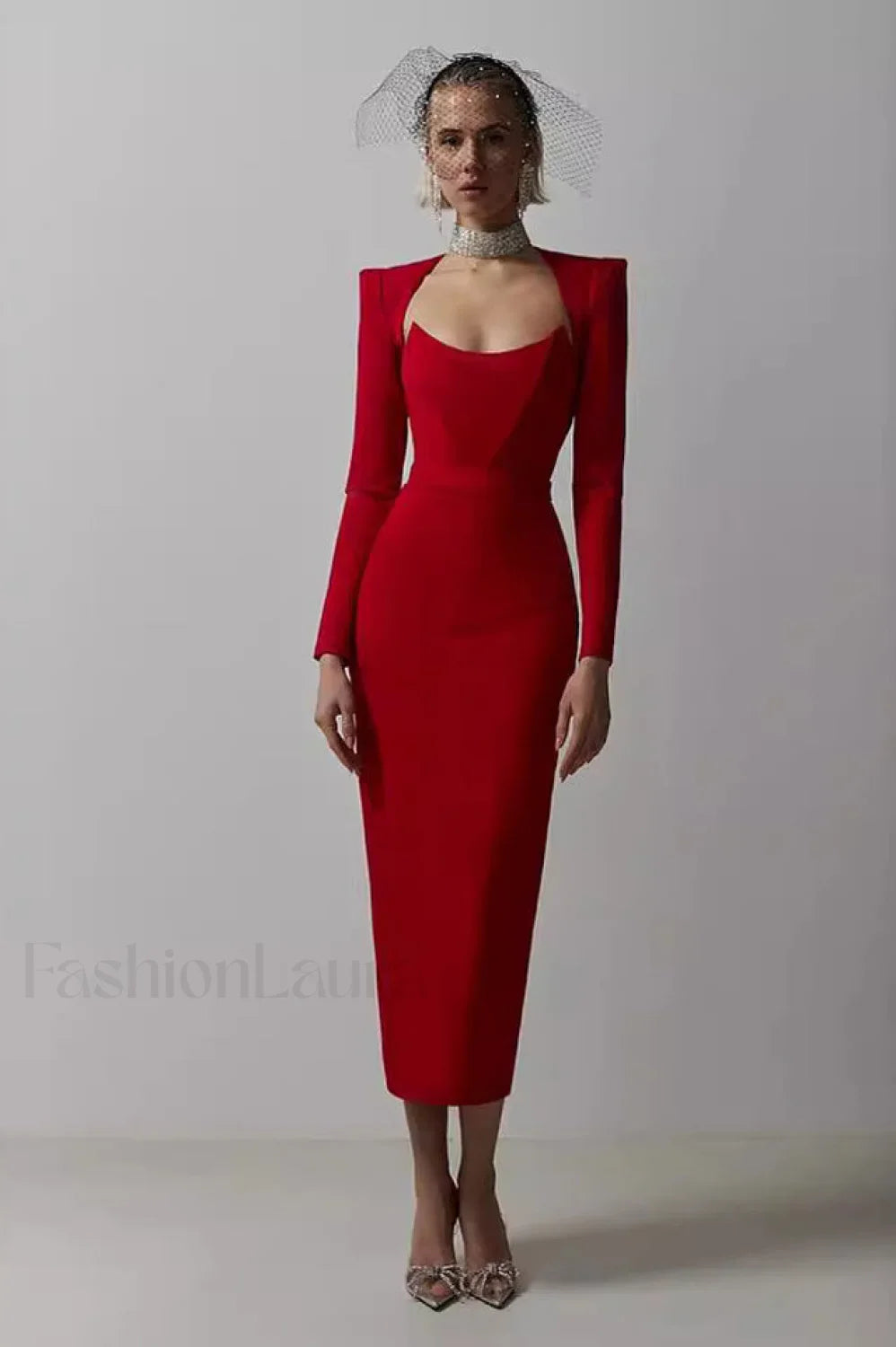 Delilah Bandage Stylish Midi Dress XS / Red Party Dresses L