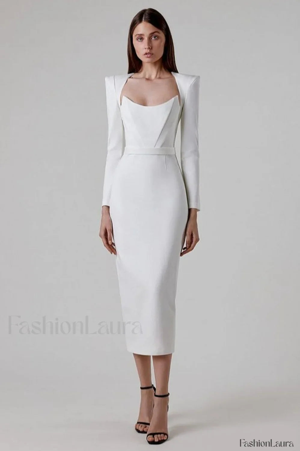 Delilah Bandage Stylish Midi Dress XS / White Party Dresses L