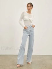 Denim Straight Graceful Leg Jeans Jeans
