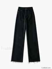 Denim Straight Graceful Leg Jeans Black / XS Jeans
