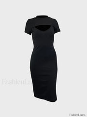 Detachable Rib Slit Midi Dress Midi Dresses