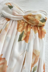 Floral Backless Halter Maxi Dress