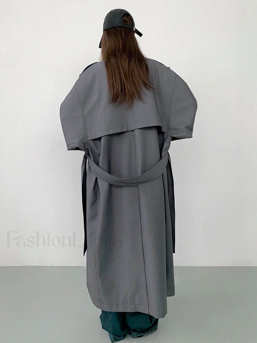 Double Pockets Graceful Longline Trench Coat Trench Coats