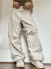 Drawstring Low Waist Baggy Cargo Pants Beige / S Cargo Pants