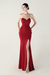 Strapless Sweetheart Pleated Party Dress