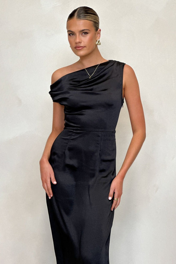 Solid Sleeveless Asymmetric Formal Dress