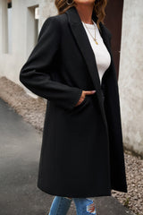 Wool Blend Solid Longline Coat coats
