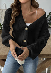 Short Knit Long Sleeve Cardigans