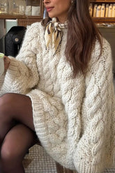 Vacation Style Cable Knit Sweater