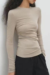 Cashmere Solid Slim Fit Knit Top