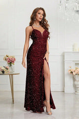 Sequin V Neck Bodycon Formal Dress