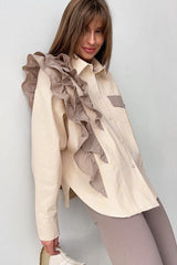 Asymmetric Color Block Blouse