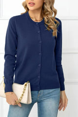 Solid Color Knit Cardigan