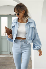 Button Up Corduroy Short Jacket