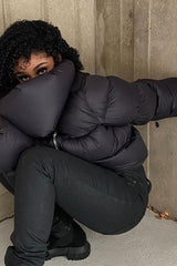 Oversized Snapshot Neck Warmer Puffer Jacket
