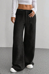 Pockets Wide Leg Knit Pants