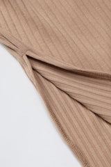 One Shoulder Split Sweater Dress