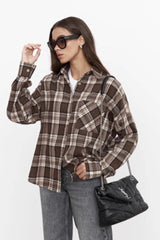 Vintage Plaid Relaxed Fit Blouse