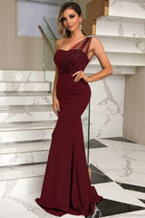 Sleeveless Solid Color Evening Maxi Dress