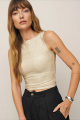 Y2K Sequin Sleeveless Bodycon Tank Top