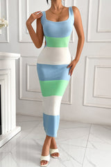 Backless Strap Tie-Dye Slim Sweater Dress