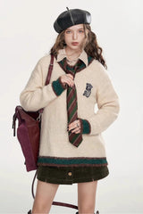 Soft Mohair V Neck Pullover Sweater