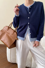Contrast Panel Layering Cardigan