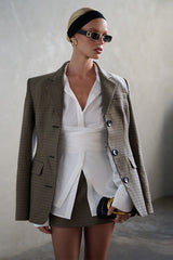 Waist Defining Tie Slim Fit Blouse