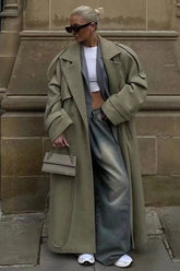 Wide Notch Lapel Single Breasted Overcoat