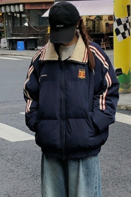 Vintage Quilted Puffer Jacket S / Blue