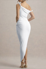Asymmetrical Bodycon Maxi Party Dress